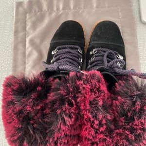 Sam Edelman black booties with real fur